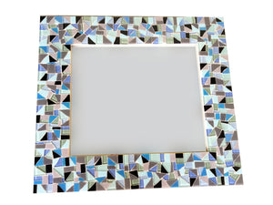 Decorative Wall Mirror, Rectangular Mosaic Mirror, Green Street Mosaics 