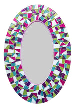 Decorative Mosaic Mirror, OVAL Mosaic Mirror, Green Street Mosaics 