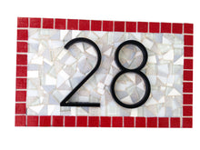 Red and Gray Address Sign, House Number Sign, Green Street Mosaics 