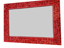 Red Mosaic Mirror, Rectangular Mosaic Mirror, Green Street Mosaics 