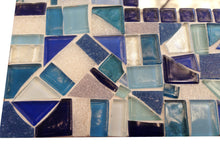 Blue and Aqua Mosaic Mirror, Rectangular Mosaic Mirror, Green Street Mosaics 