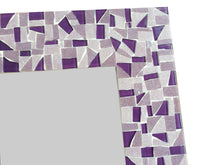 Purple Mosaic Mirror, Rectangular Mosaic Mirror, Green Street Mosaics 