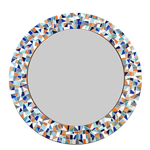 Modern Nursery Mirror, Round Mosaic Mirror, Green Street Mosaics 