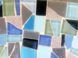 Large Oval Mosaic Mirror, OVAL Mosaic Mirror, Green Street Mosaics 