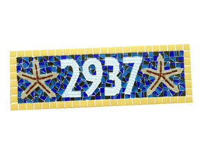 Tropical Mosaic Address Sign, House Number Sign, Green Street Mosaics 
