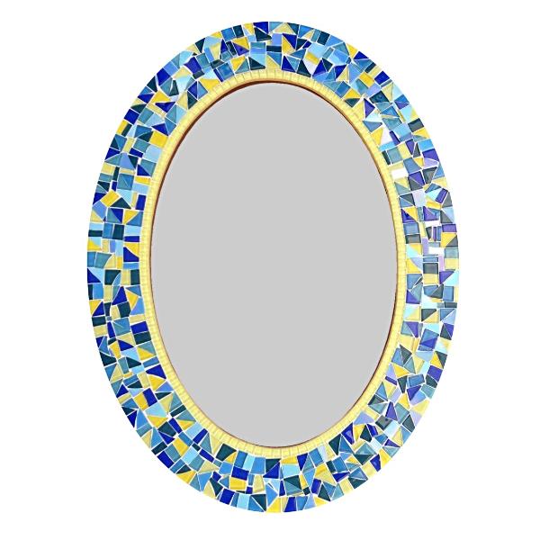 Yellow and Blue Mosaic Mirror – Green Street Mosaics