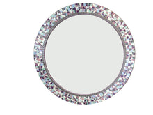 Purple, Gray, Aqua Mosaic Mirror, Round Mosaic Mirror, Green Street Mosaics 