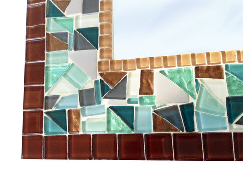 Rectangular Mosaic Mirror, Rectangular Mosaic Mirror, Green Street Mosaics 