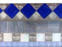 Blue and Gray Mirror, Rectangular Mosaic Mirror, Green Street Mosaics 