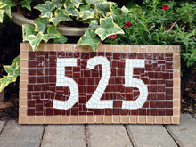 Brown Address Sign, House Number Sign, Green Street Mosaics 