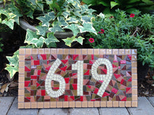 Mosaic House Number Sign in Earth Tones, House Number Sign, Green Street Mosaics 