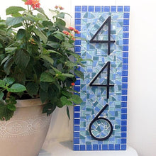 Blue Mosaic House Number Sign, House Number Sign, Green Street Mosaics 