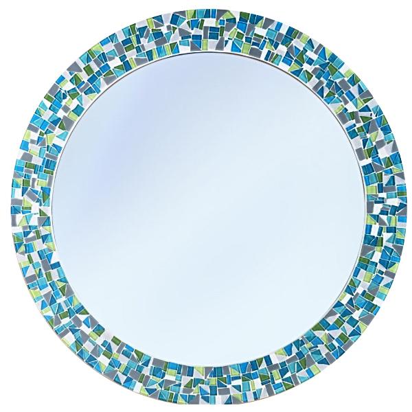 Mosaic Mirror, Round Mosaic Mirror, Green Street Mosaics 
