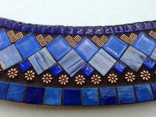 Oval Mosaic Mirror in Blue, Copper, Black, OVAL Mosaic Mirror, Green Street Mosaics 