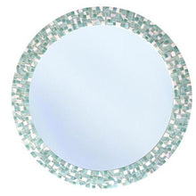 Round Mosaic Mirror - Aqua and Mint, Round Mosaic Mirror, Green Street Mosaics 