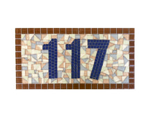 Custom Mosaic House Number Sign, House Number Sign, Green Street Mosaics 
