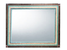 Large Mirror - Brown, Aqua, Copper - 30 x 36" Rectangle