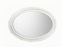 White and Silver Mosaic Mirror - OVAL 24 x 30" ON SALE