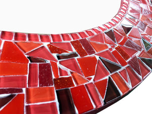 Red Mosaic Mirror, Round Mosaic Mirror, Green Street Mosaics 