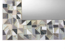 Silver, Gray, White Mosaic Wall Mirror, Rectangular Mosaic Mirror, Green Street Mosaics 