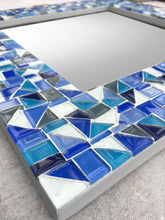 Blue Mosaic Mirror, Square Mosaic Mirror, Green Street Mosaics 