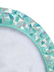 Sea Green and Aqua Oval Wall Mirror, OVAL Mosaic Mirror, Green Street Mosaics 