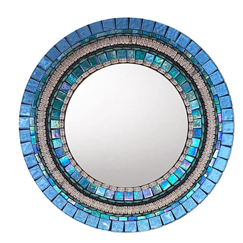 Round Wall Mirror, Round Mosaic Mirror, Green Street Mosaics 