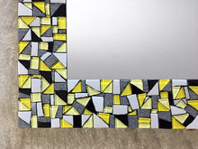 Yellow and Black Wall Mirror, Rectangular Mosaic Mirror, Green Street Mosaics 